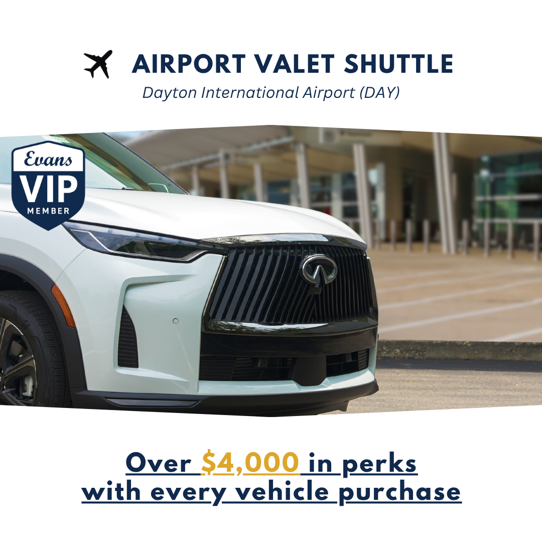 free airport shuttle at Evans INFINITI of Dayton