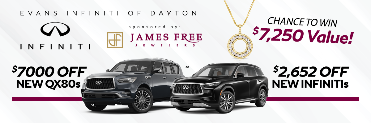 Evans INFINITI of Dayton Jewelry Promotion sponsored by James Free Jewelers