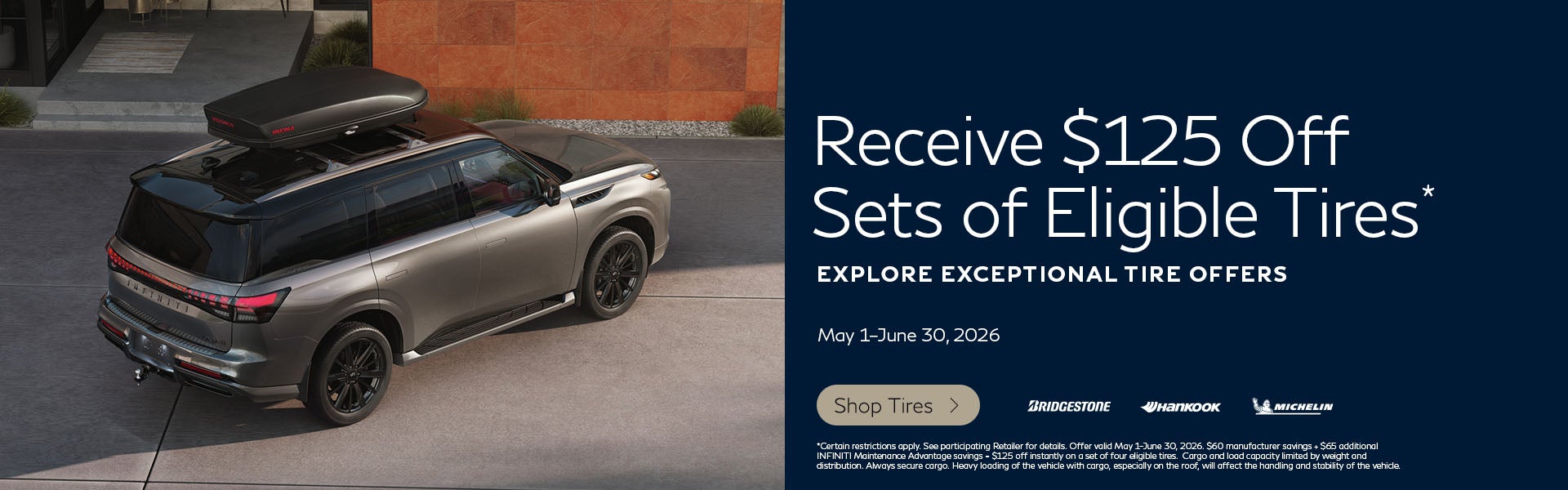 Receive $125 off sets of eligible tires
