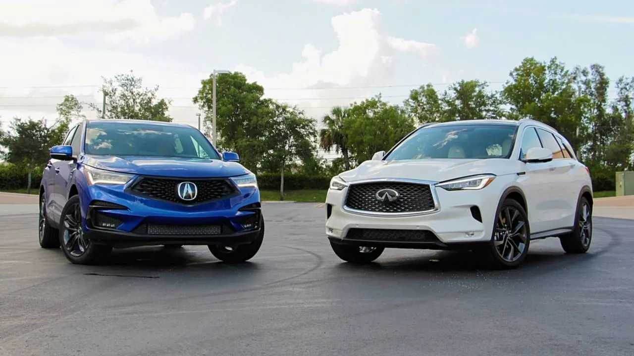 INFINITI QX50 alongside Acura RDX in Dayton, OH