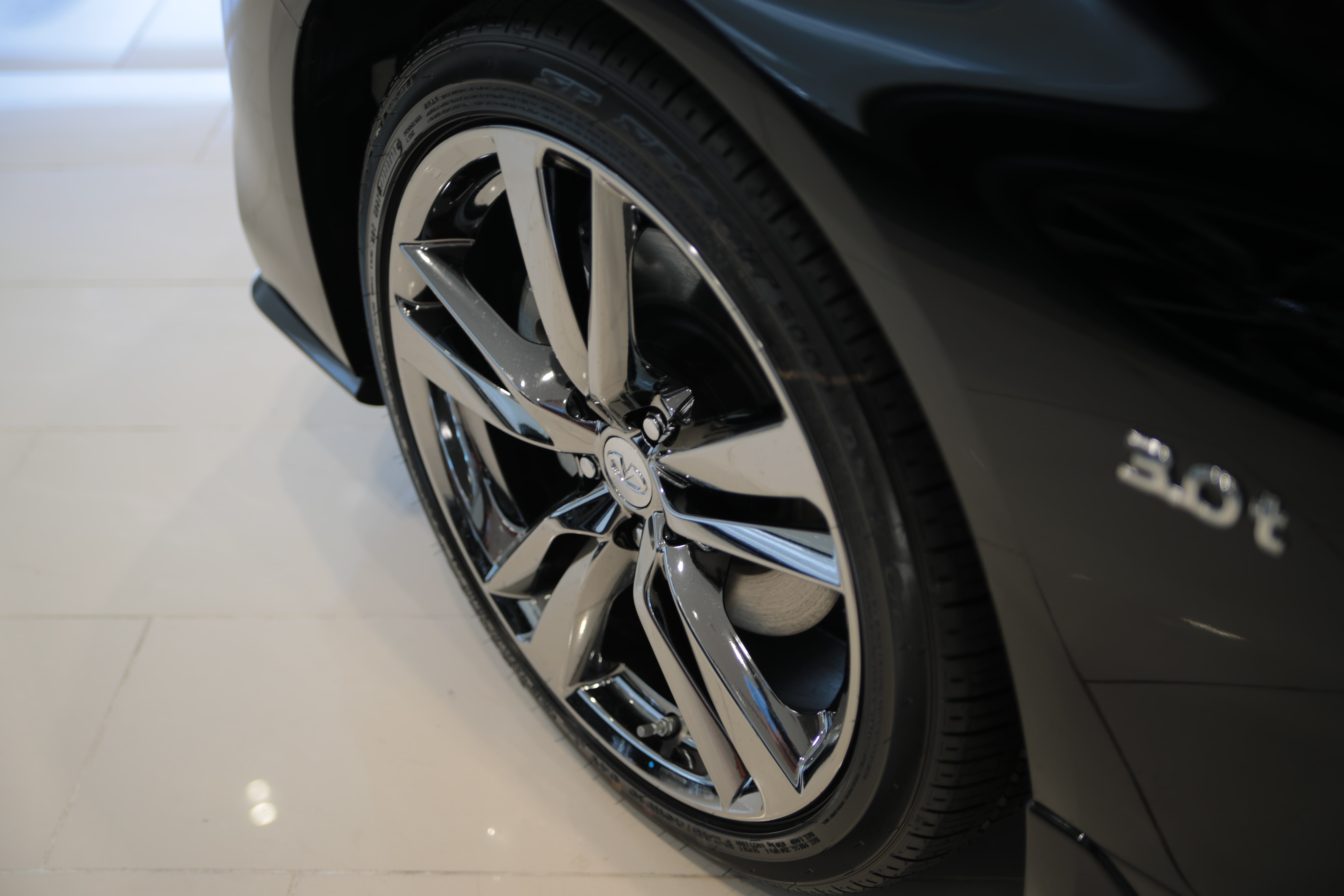 A closeup of a vehicle's wheel and tire in Dayton, OH